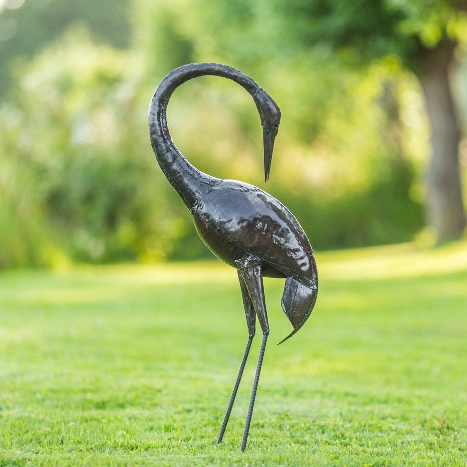 Mooievogels - Paradijskraanvogels van metaal, Antiek en Kunst, Ophalen of Verzenden, 1 meter - 2 meter, Beeld, Metaal