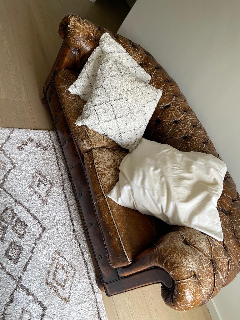 chesterfield Zetel, Banc droit, Enlèvement, Utilisé, Cuir