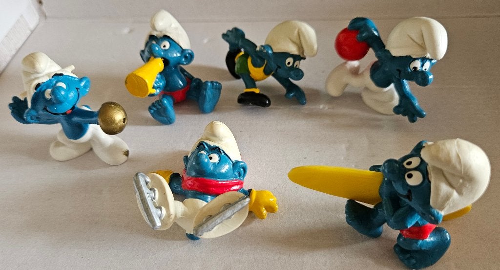 Schleich/Peyo.De Smurfen, 6 sport smurfen, Collections, Schtroumpfs, Enlèvement ou Envoi, Utilisé, Différents Schtroumpfs, Poupée, Figurine ou Peluche