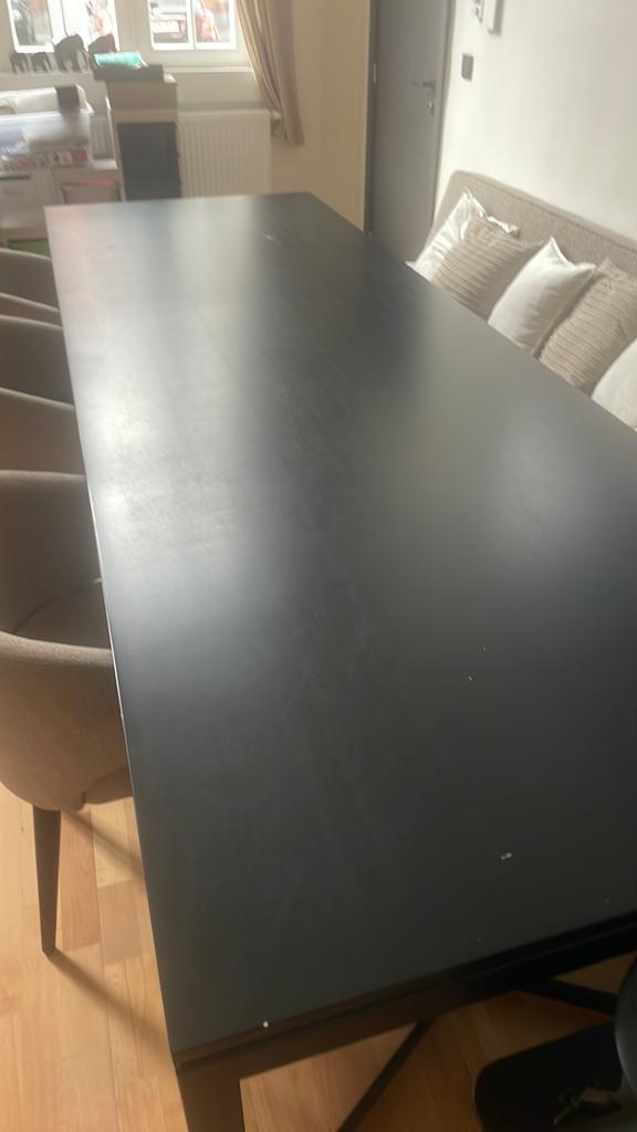 Stalen tafel 3 meter, Ophalen, Gebruikt, 200 cm of meer, 50 tot 100 cm