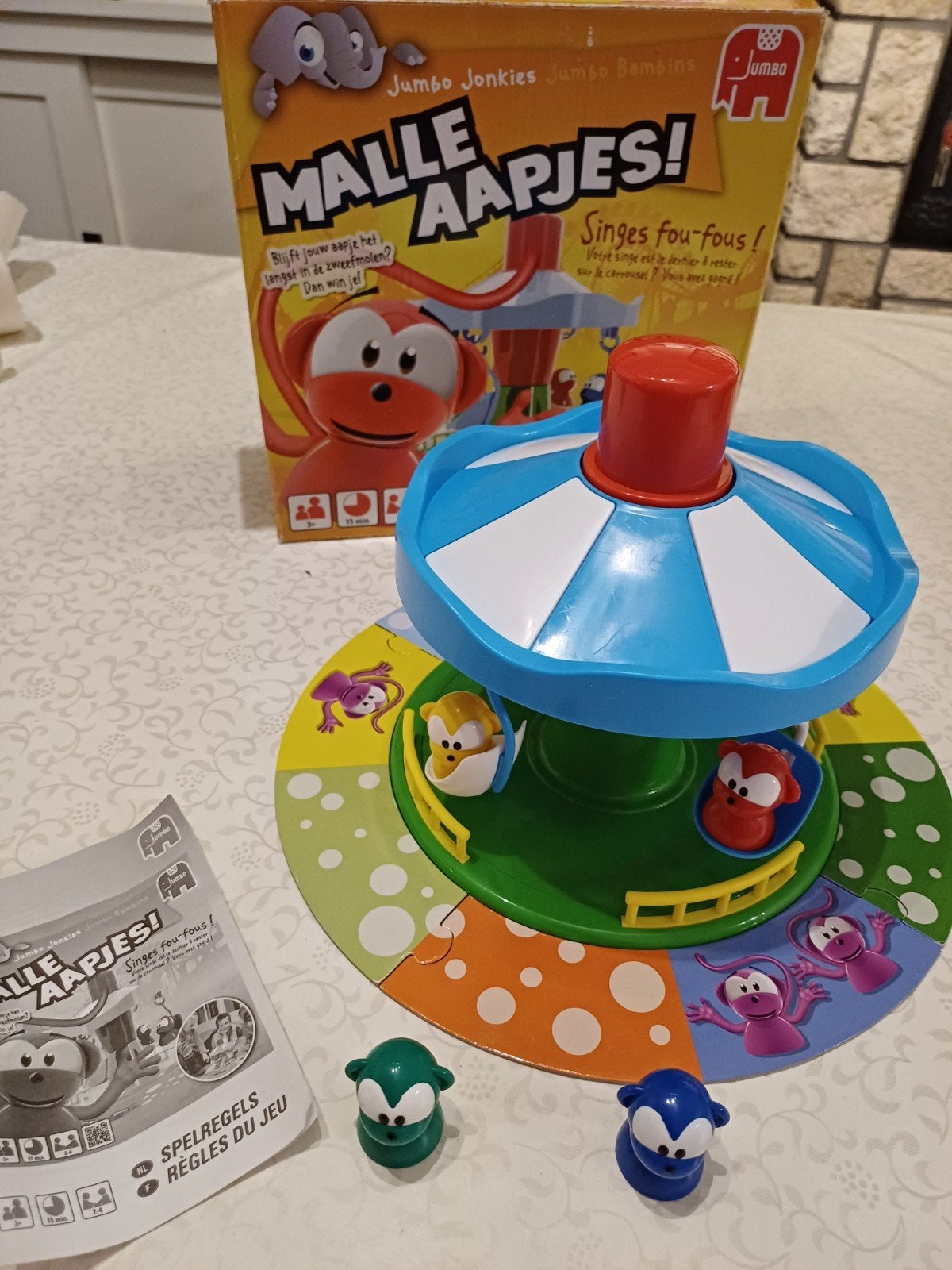 Spelletje Malle aapjes, Ophalen