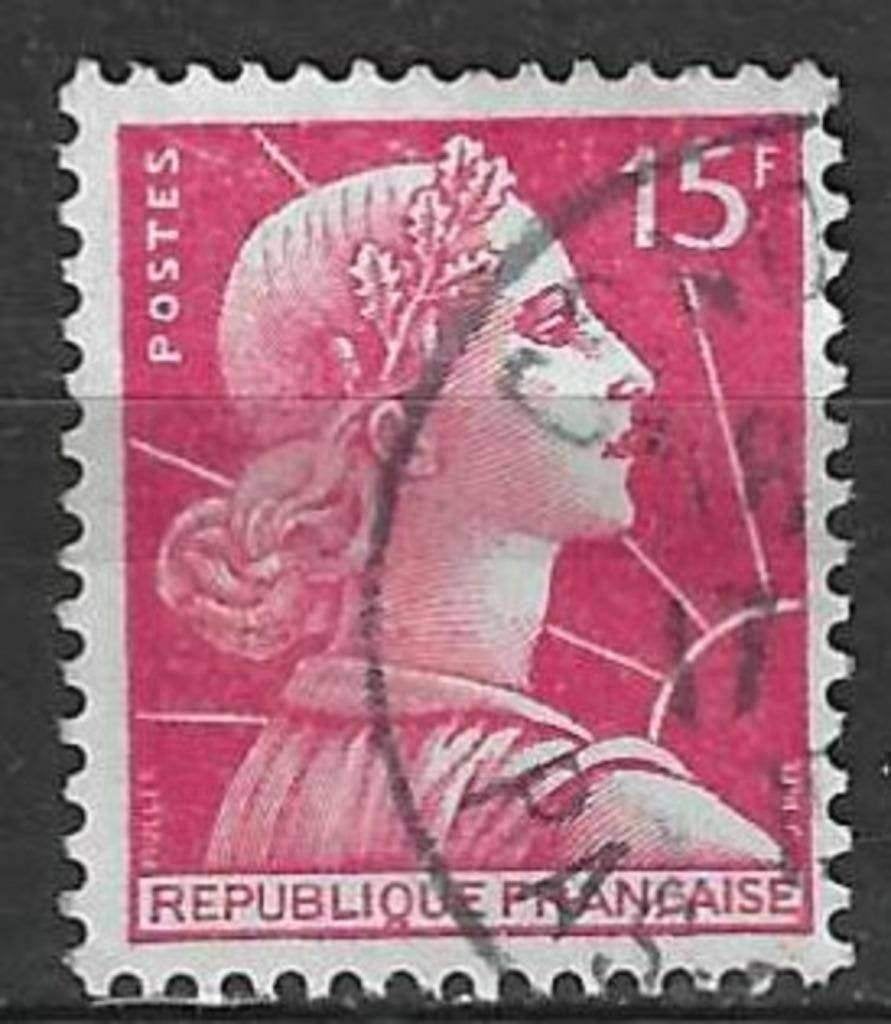 Francia 1955/1959 - Yvert 1011 - Marianne de Muller (ST), Envoi, Affranchi