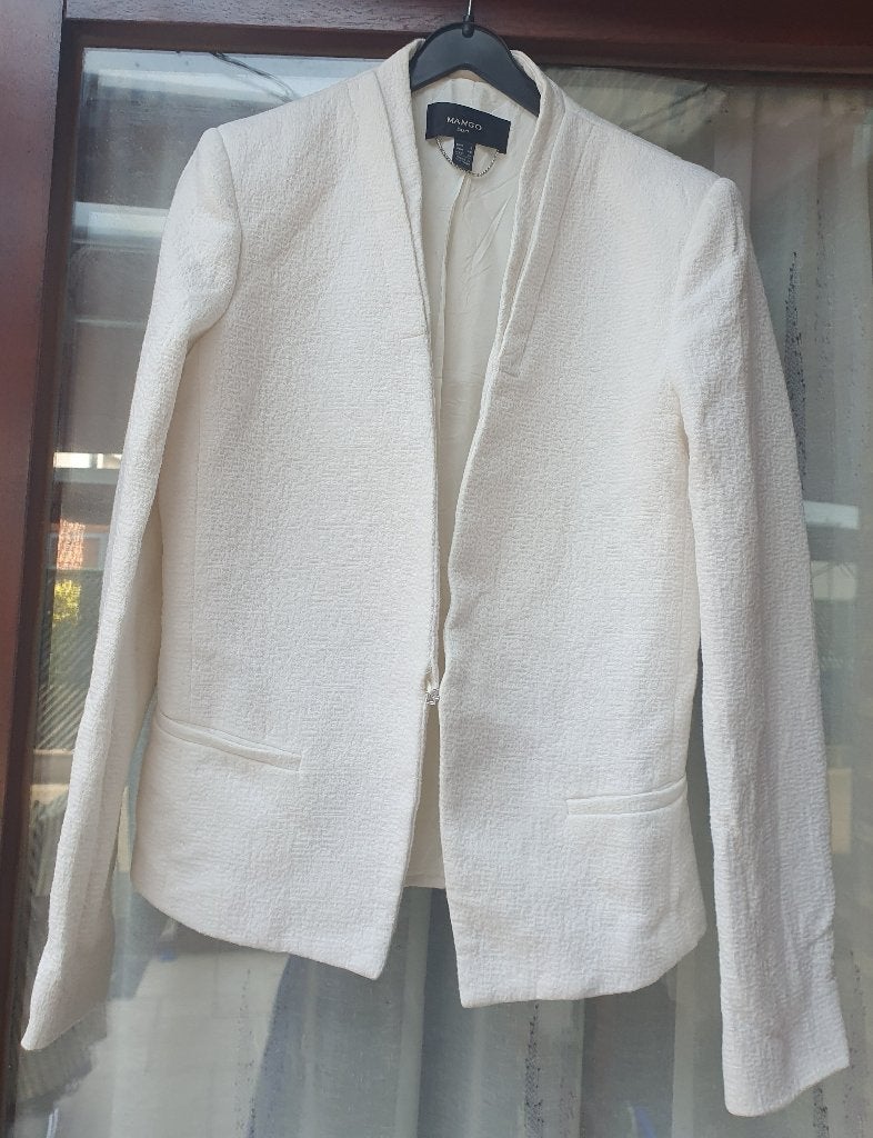 witte vest/blazer van Mango Suit maat S, Ophalen of Verzenden, Jasje, Maat 36 (S), Gedragen