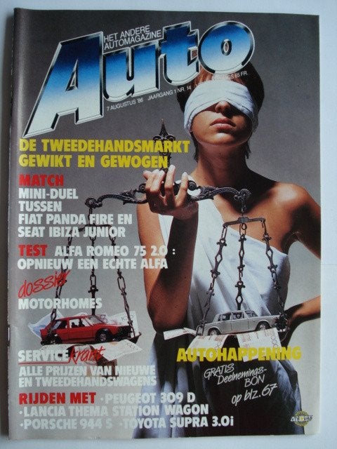 Auto 7/8/1986 Alfa Romeo 75 Fiat Panda Seat Ibiza Westfalia, Envoi, Comme neuf, Général