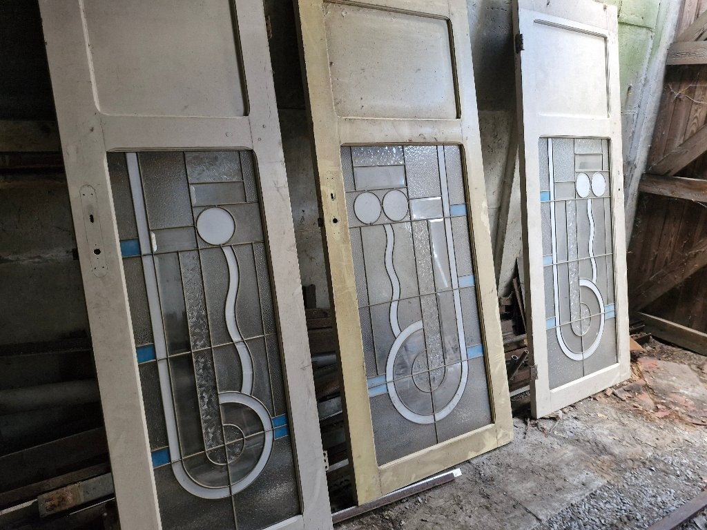 3 portes intérieures avec vitraux, Bricolage & Construction, Enlèvement, Utilisé, Autres types, Vitrail