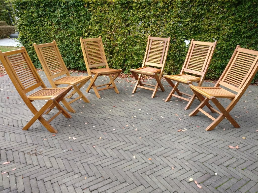 tuinstoelen, Jardin & Terrasse, Enlèvement, Utilisé, Bois de teck, Pliant