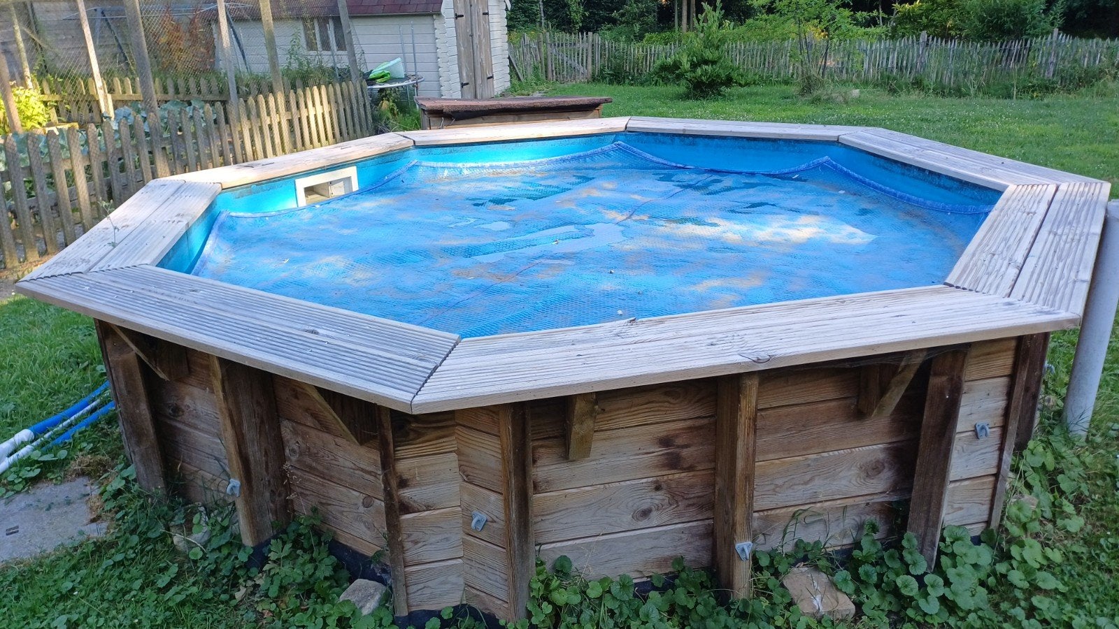 Houten zwembad opzet/inbouw, Tuin en Terras, Zwembaden, Gebruikt, Opzetzwembad, 80 tot 120 cm, 200 tot 300 cm, Ophalen