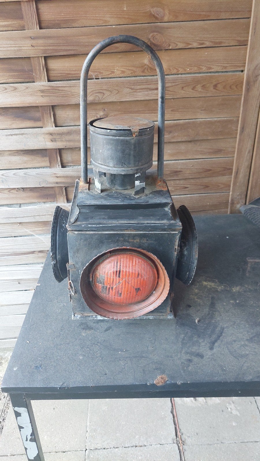 Feu de signalisation de train vintage pour bureau de chemin, Enlèvement
