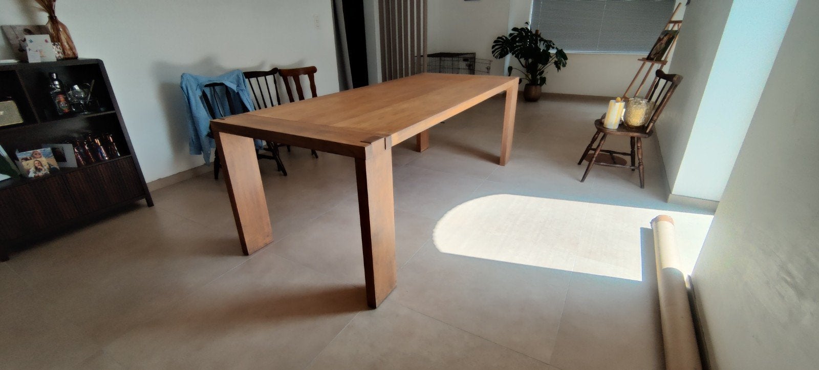 Eikenhouten eettafel 2,2m op 80cm, Ophalen of Verzenden
