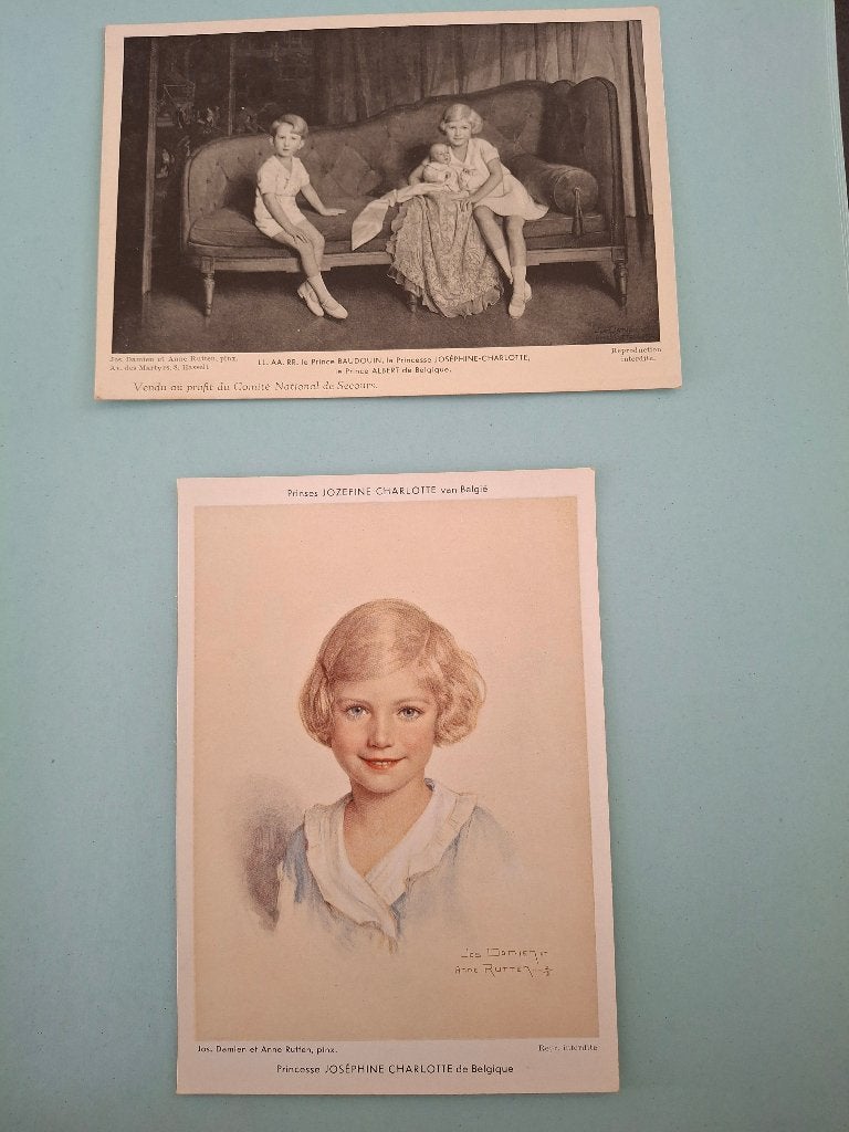 4 cartes représentant les enfants du roi de Belgique., Envoi, Utilisé, Carte, Photo ou Gravure