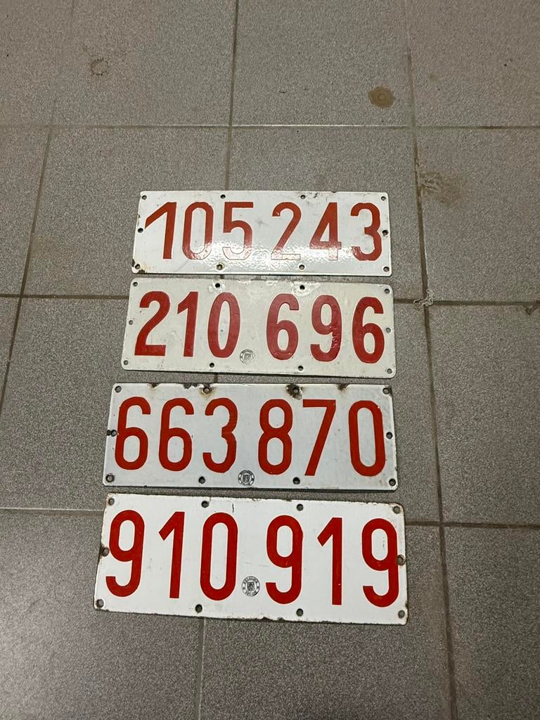 Geëmailleerde kentekenplaat, Verzamelen, Ophalen of Verzenden, Gebruikt
