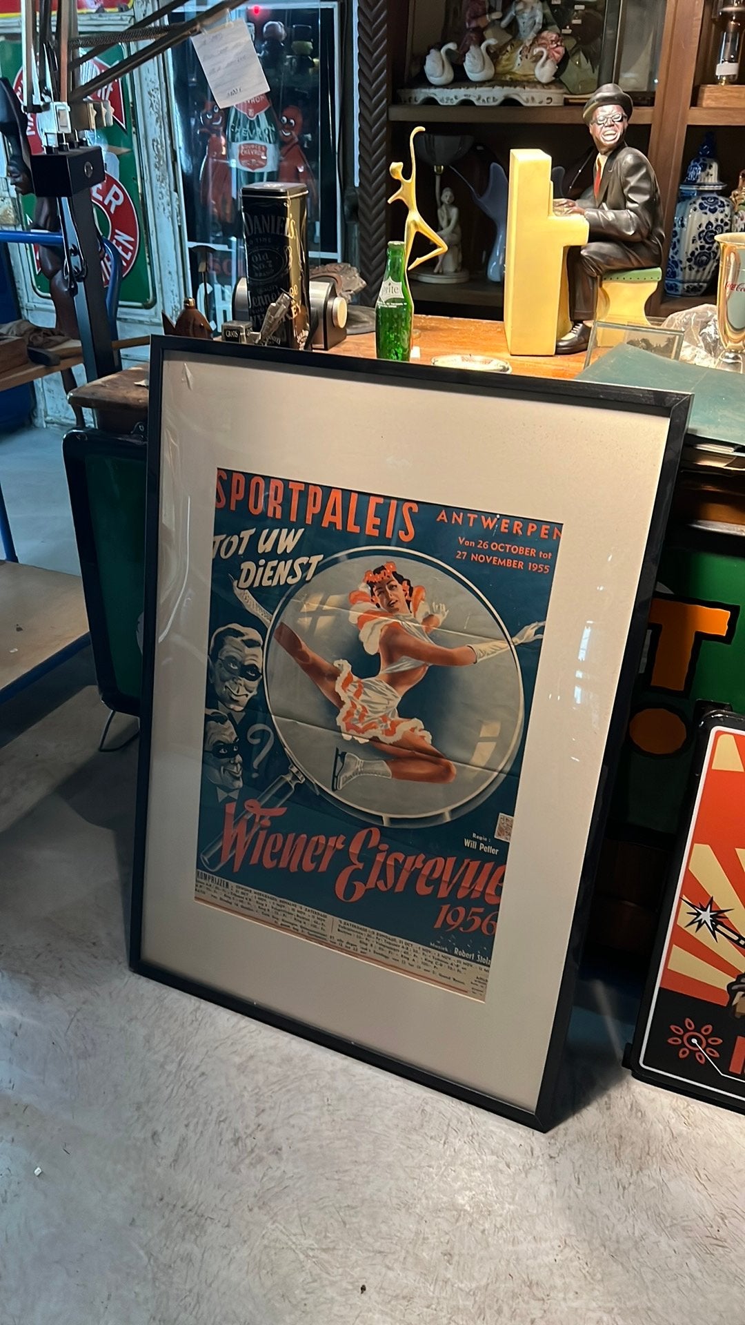 Affiche Wiener Eisrevue du Palais des sports d'Anvers 1955, Collections, Enlèvement ou Envoi