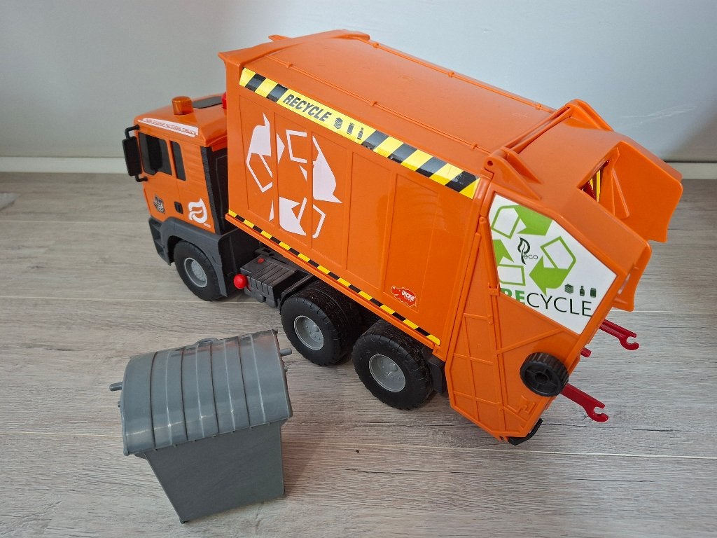 Speelgoed vrachtwagen vuilniswagen groot, Ophalen, Zo goed als nieuw