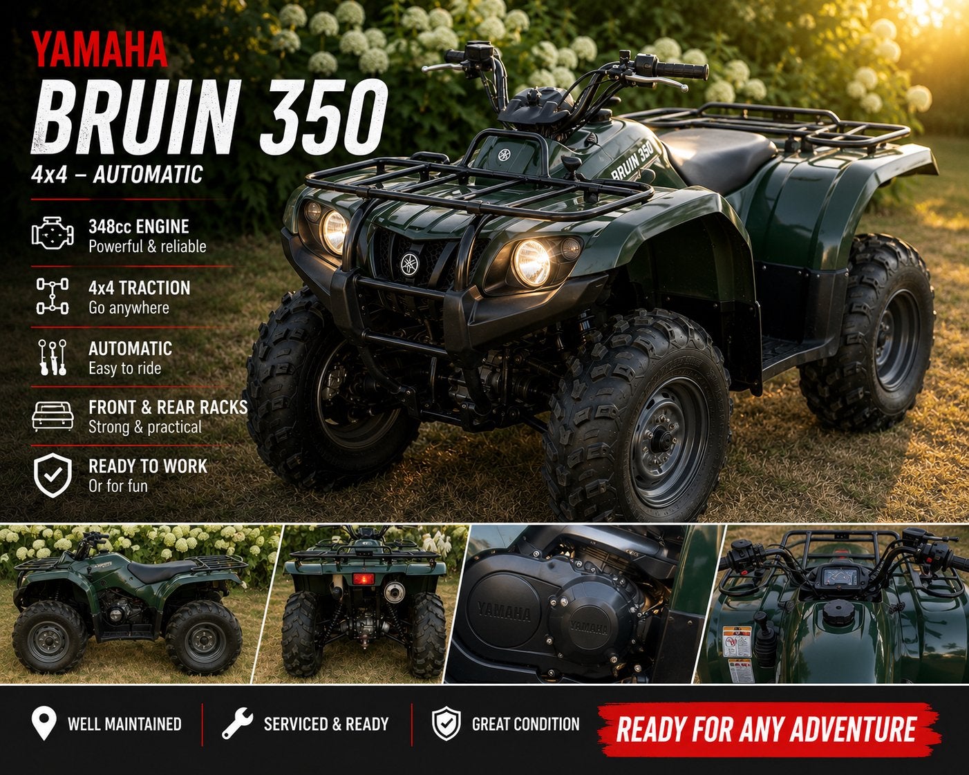 Yamaha bruin 350 2007, Motos, Quads & Trikes