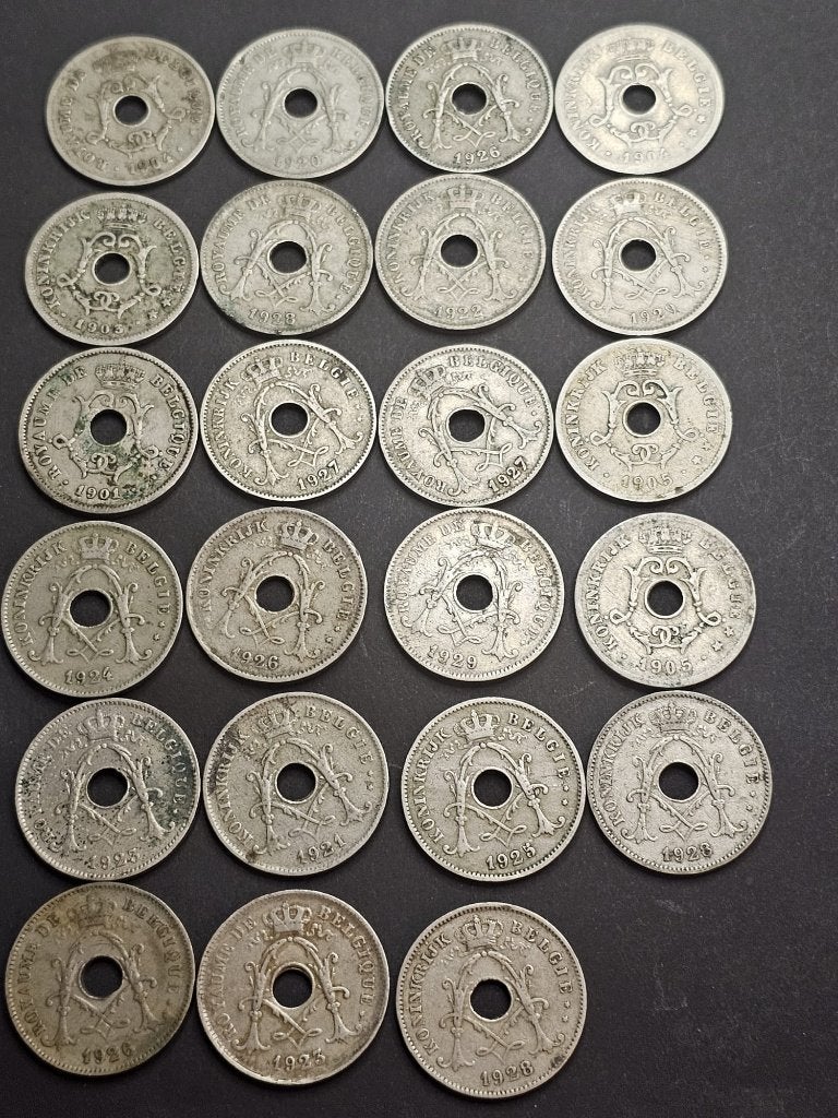 Belgische geperforeerde 10 Centiem, Ophalen of Verzenden, Overig, Setje