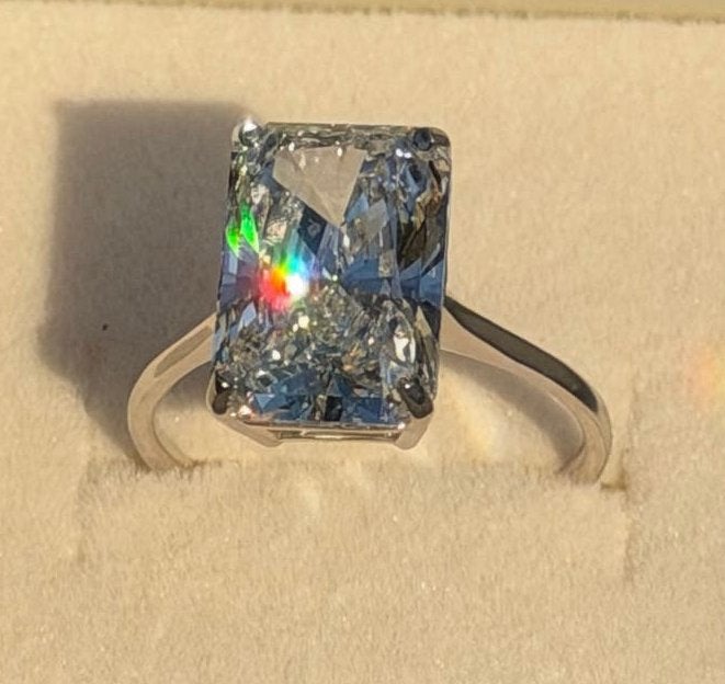 Gouden verlovingsring met grote diamant 5ct met certificaat!, Neuf, Enlèvement ou Envoi, Or, 17 à 18