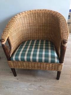 set van lage rotan loungezetels (3 stuks), Huis en Inrichting, Zetels | Zetels, Ophalen, Gebruikt, Eenpersoons, Minder dan 75 cm