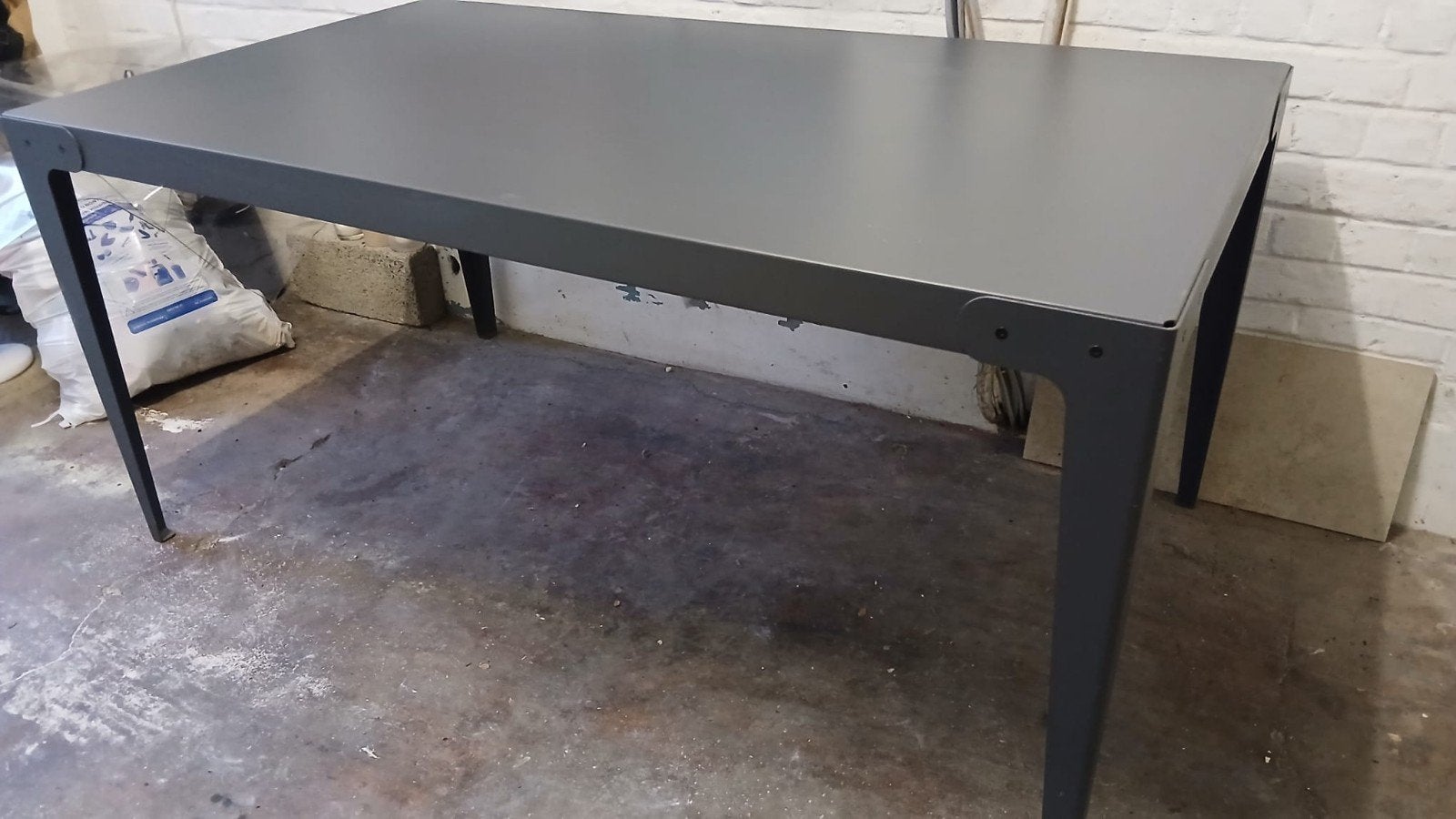 Grande table métallique 90x160cm grise, Jardin & Terrasse, Tables de jardin, Enlèvement, Métal