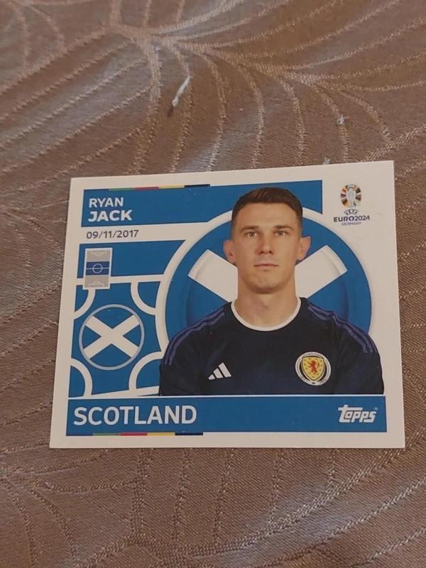 Topps / Sticker / Ryan Jack / Schotland / Euro 2024, Enlèvement ou Envoi, Neuf, Affiche, Image ou Autocollant