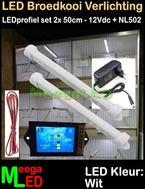 LED profiel strip NL502 SET 2x 50cm Broedkooi Kweekkooi, Animaux & Accessoires, Enlèvement ou Envoi, Neuf, Aluminium, Cage d'élevage