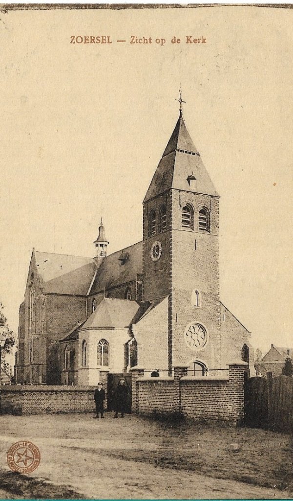 Zoersel zicht op de kerk, Verzamelen, Ophalen of Verzenden, Voor 1920, Gelopen, Antwerpen