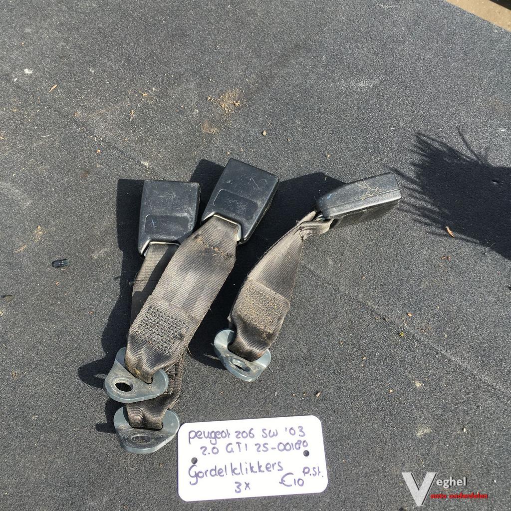 Peugeot 206 gti 2.0 16v Sw 2003 2500180   Gordel sluiting ac, Gebruikt, -, -, Ophalen of Verzenden