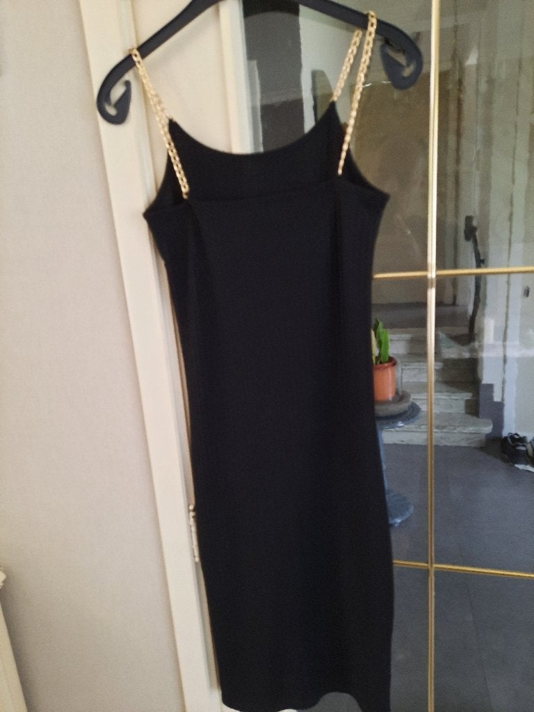 Zwarte jurk met spaghetti bandjes, Kleding | Dames, Jurken, Maat 38/40 (M), Samesa, Zwart, Ophalen of Verzenden