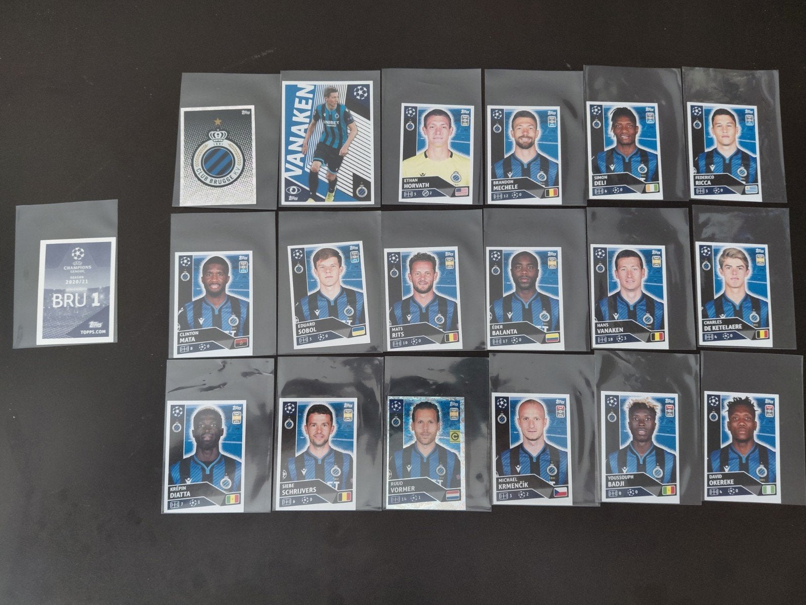 Club Brugge 2020/2021 Topps volledige stickerset 18x, Ophalen of Verzenden