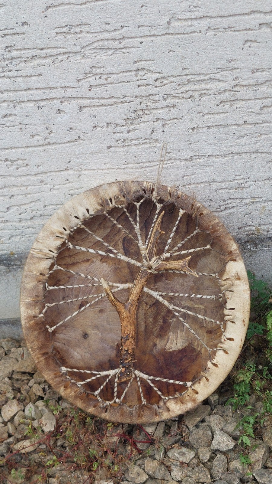 Sjamanistische trommel gemaakt van Siberisch berenvel., Hout