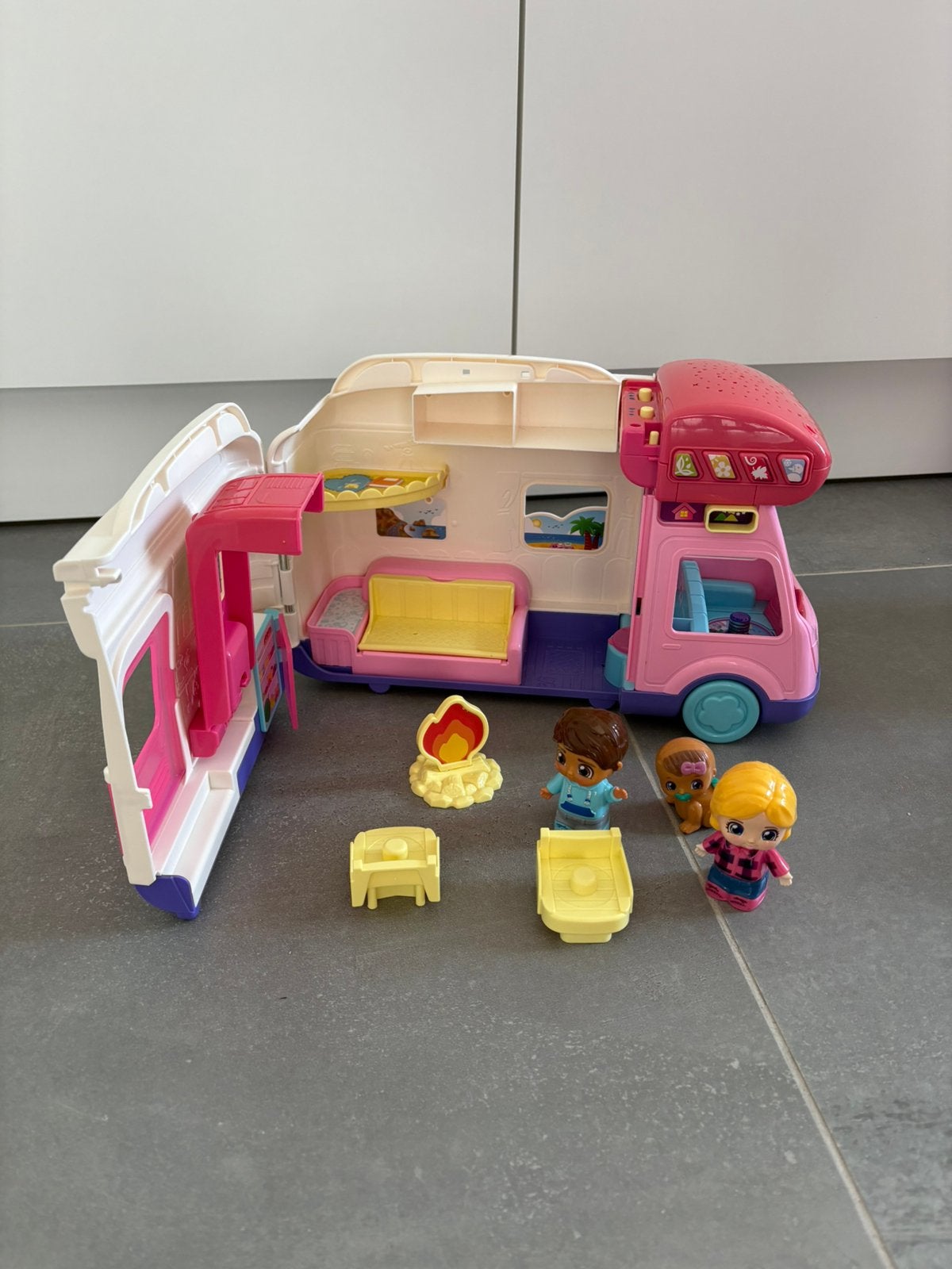 Vtech brandweerwagen + glamper, Ophalen of Verzenden, Gebruikt