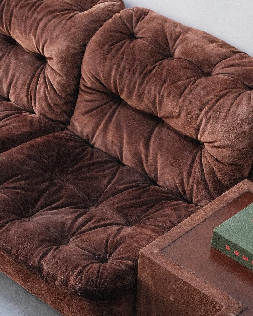 Vintage modulaire suede sofa set van Knoll, Enlèvement, Bois