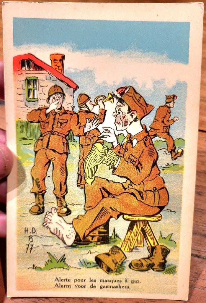 6 militaire postkaarten uit periode interbellum/mobilisatie, Ophalen of Verzenden, Landmacht, Overige typen