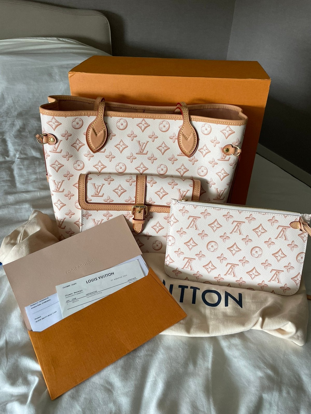 Louis Vuitton Neverfull mm ,, FALL FOR YOU ,,, Enlèvement, Neuf, Beige, Sac à bandoulière