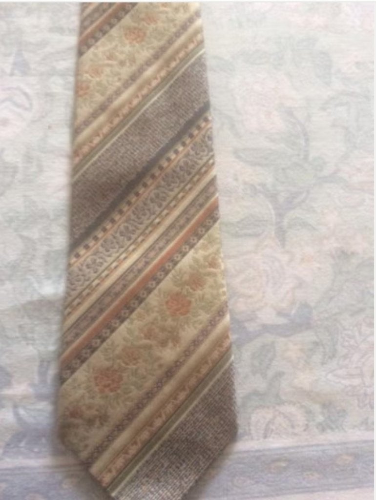 Stropdas vintage, Ophalen of Verzenden, Zo goed als nieuw, Bruin, Met patroon