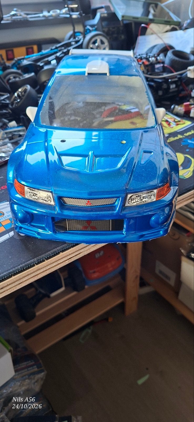 rc body lancer evo 7, Ophalen of Verzenden, Zo goed als nieuw, Schaal 1:10, Auto onroad