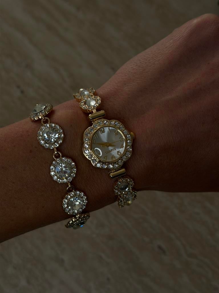 Ensemble lot montre et bracelet acier inoxydable neuf, Autres marques, Enlèvement ou Envoi, Acier, Avec strass