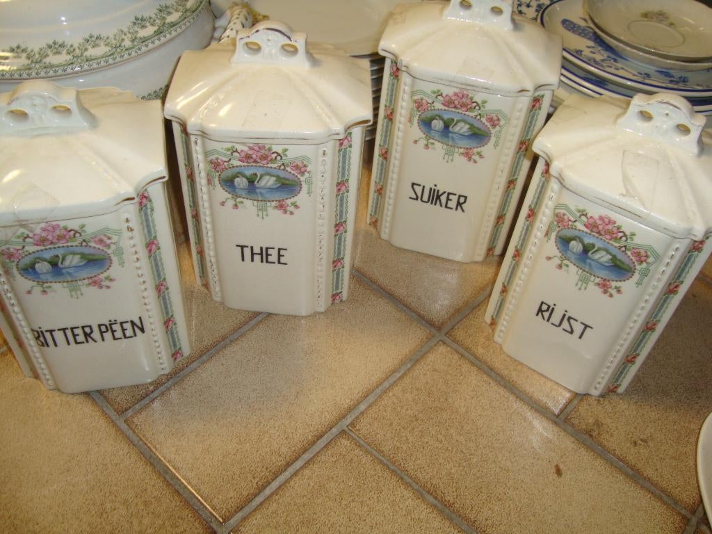 4 Art Deco kruidenpotten., Enlèvement