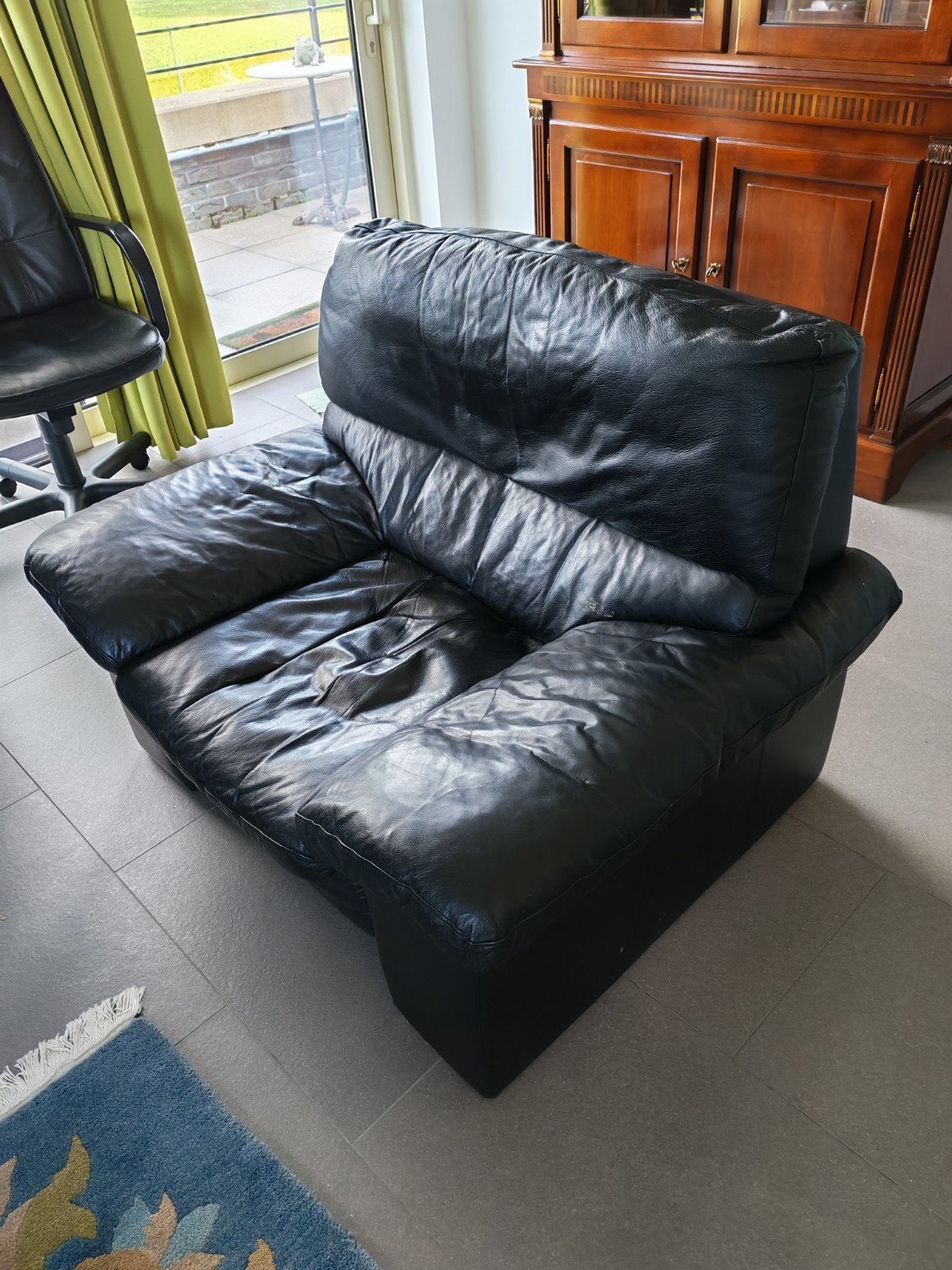 GRATIS lederen vintage zetel, Enlèvement, Utilisé, Une personne