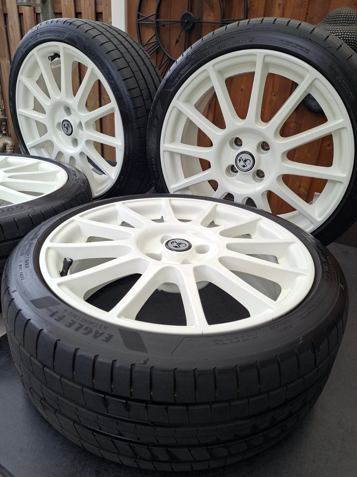 Abarth esseesse 17inch 4x98 met Goodyear Eagle F1 nieuwstaat, Ophalen, Band(en)