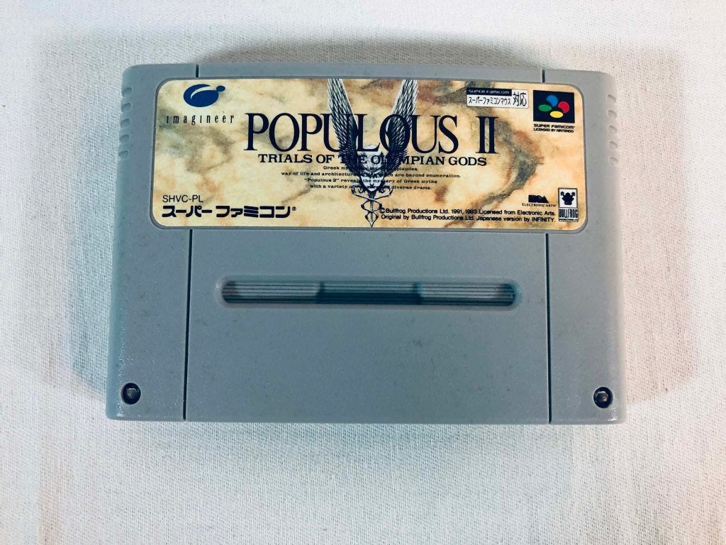 Populous II SFC JAP Jeu Loose Très bon état, 1 joueur, Utilisé, À partir de 3 ans, Stratégie et Construction