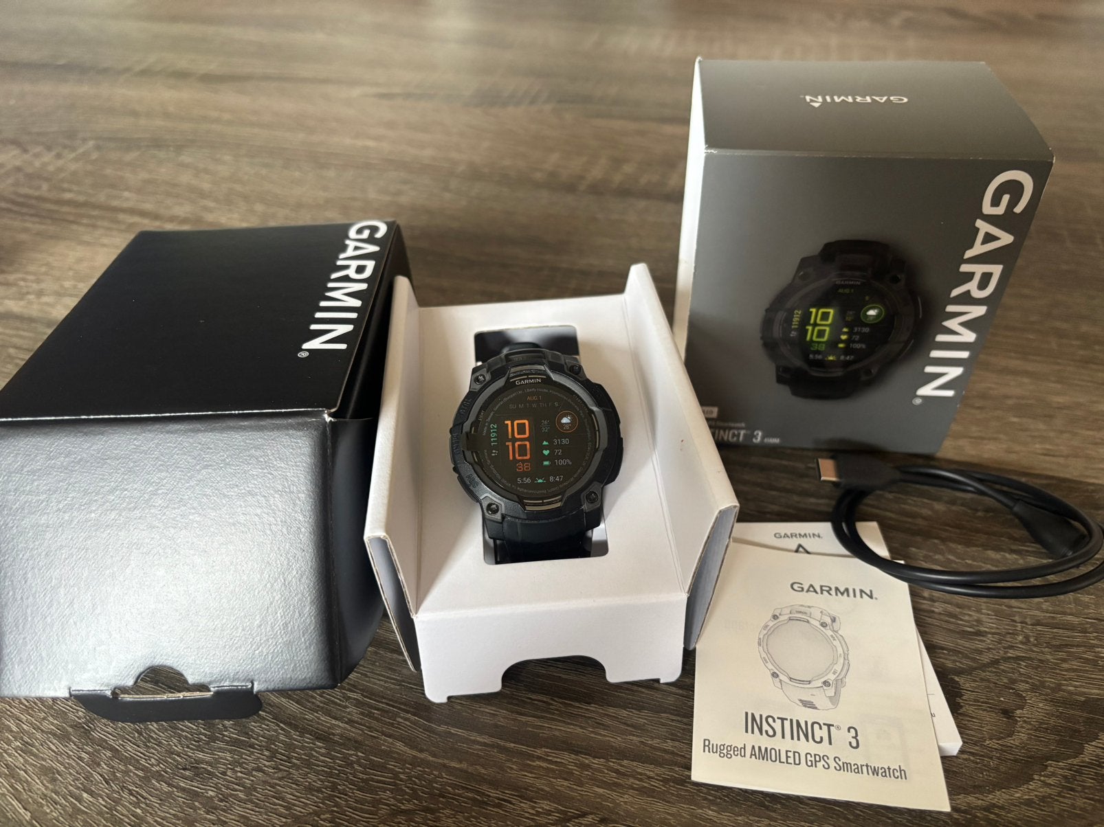 Garmin Instinct 3 - 45mm, Bijoux, Sacs & Beauté, Montres de sport, Étanche, Enlèvement, Utilisé, Avancer d'un pas