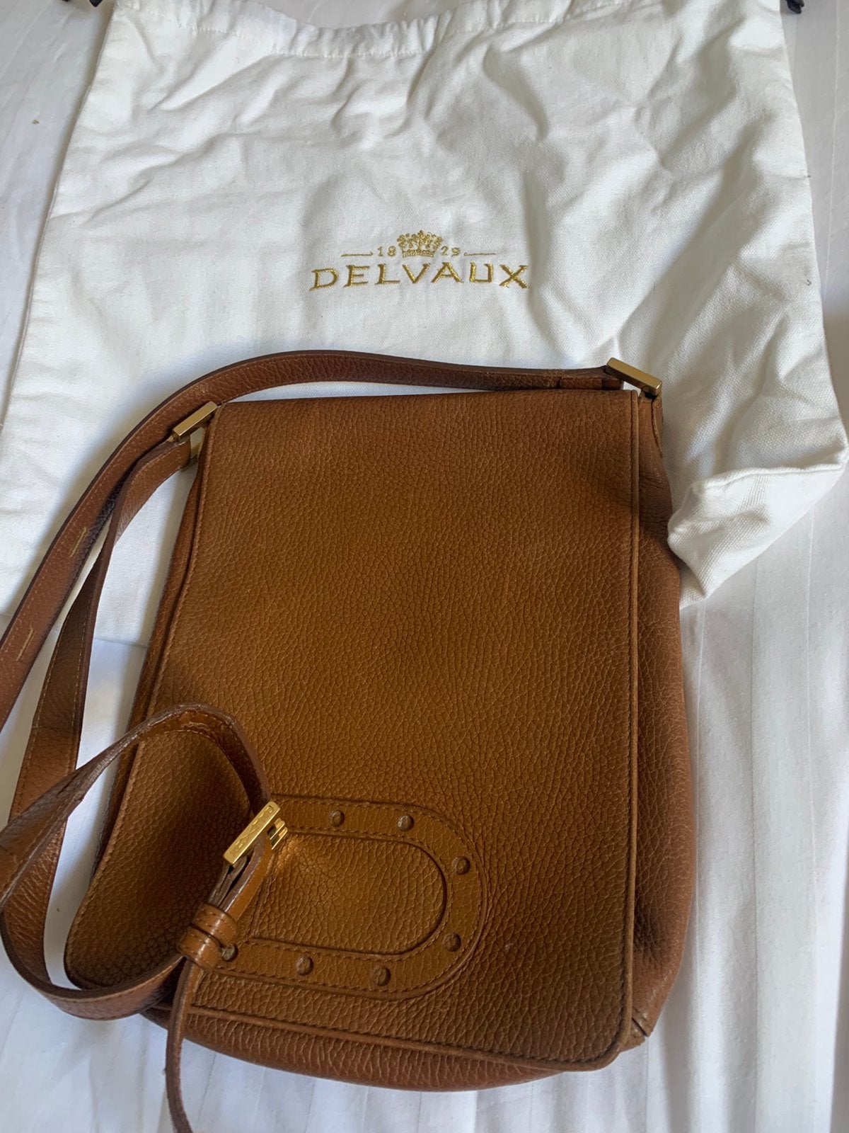 Mooie vintage Delvaux handtas, Handtassen en Accessoires, Overige merken, Gebruikt, Bruin, Ophalen of Verzenden