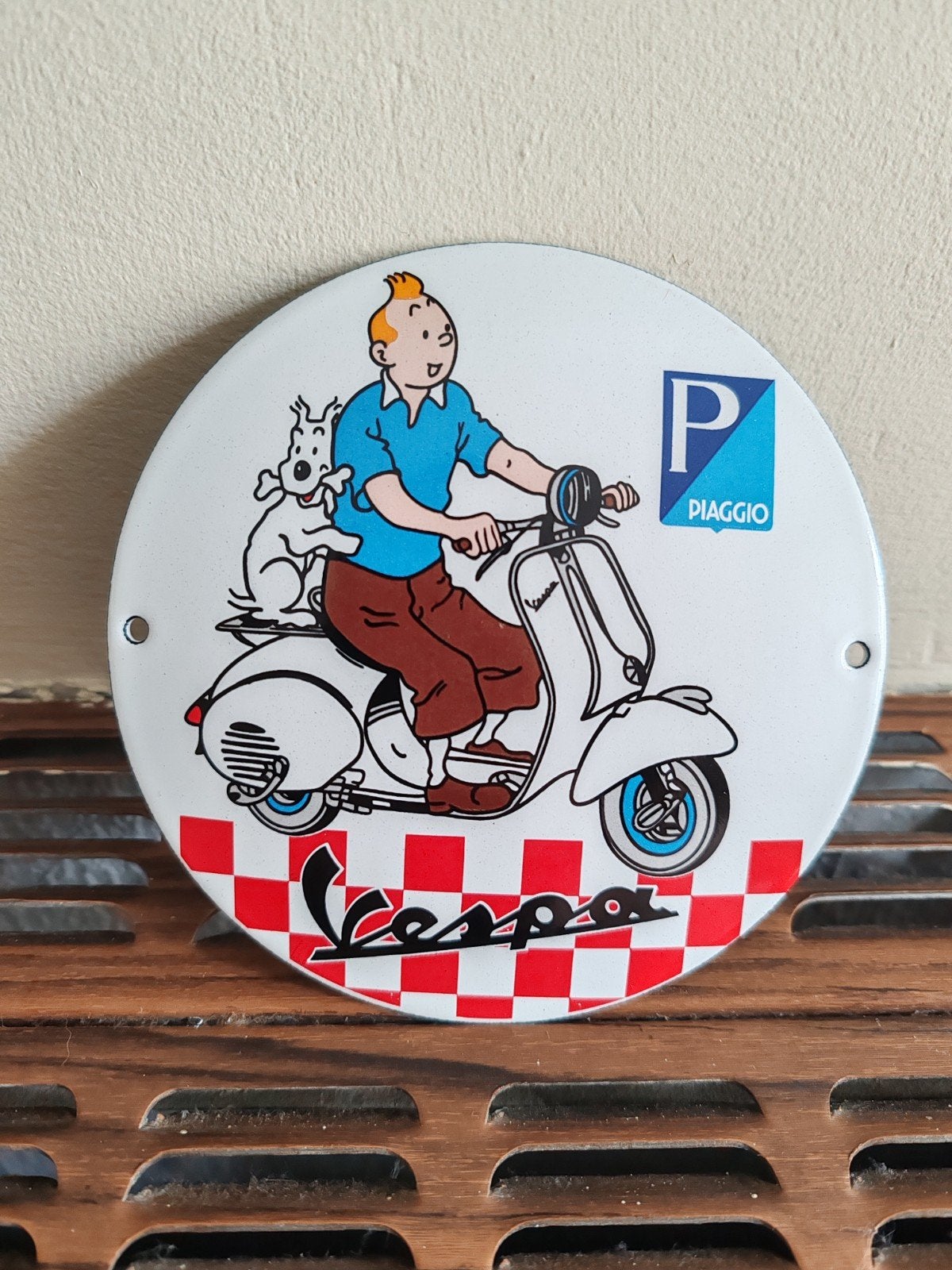 Glazuurplaat van Kuifje, Verzamelen, Ophalen of Verzenden, Zo goed als nieuw, Reclamebord