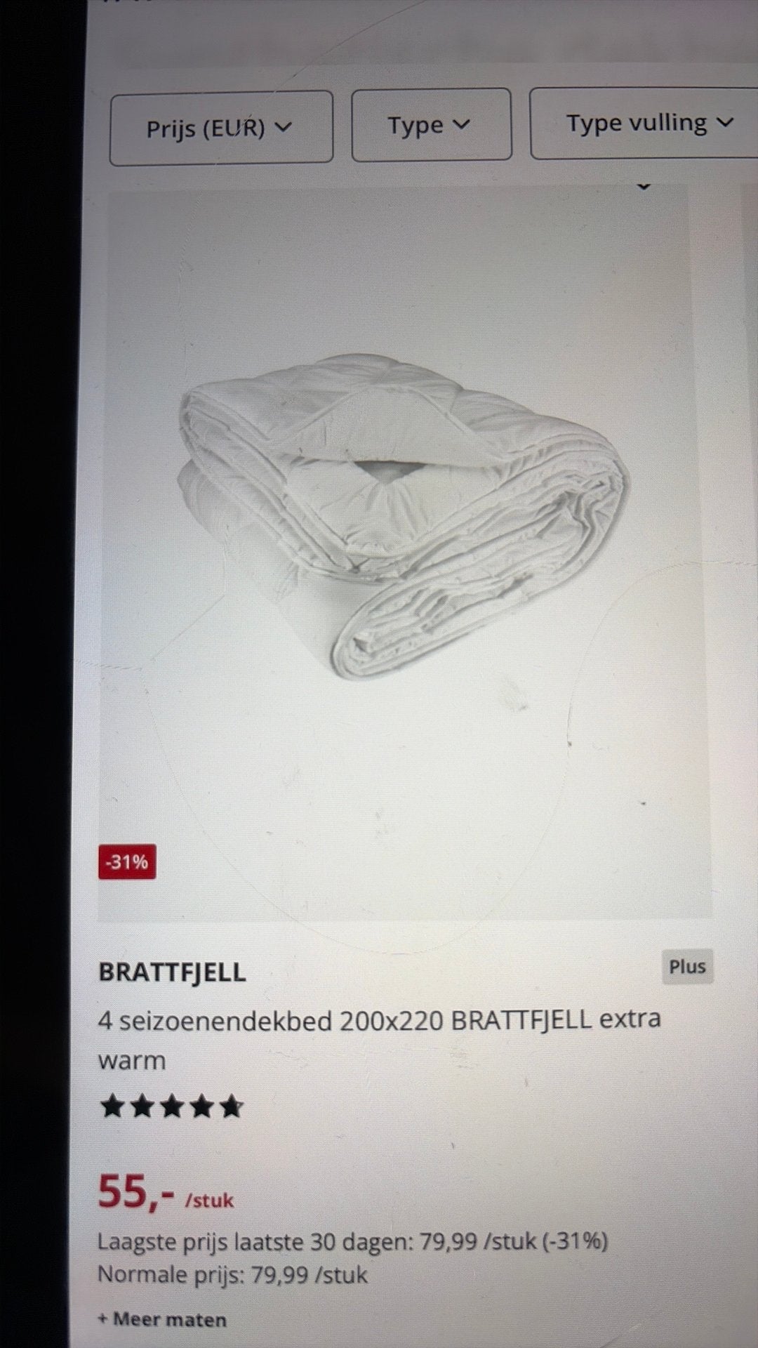 4 seizoen dekbed JYSK maat 200 x 220 nooit gebruikt!, Ophalen, Wit, Deken of Dekbed, Overige merken