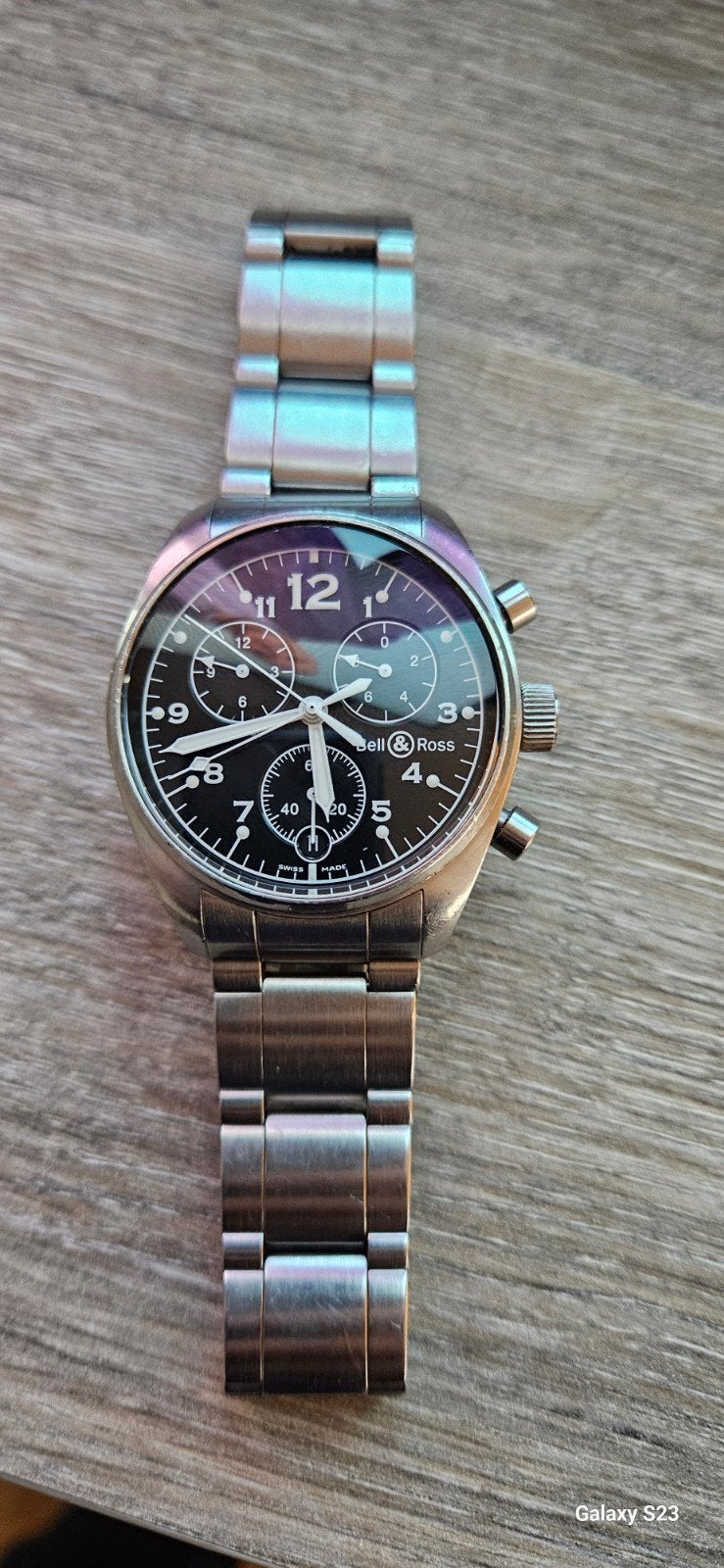 ​Bell & Ross Chronographe Vintage  Rare & Authentique, Handtassen en Accessoires, Horloges | Heren, Gebruikt, Polshorloge, Overige merken