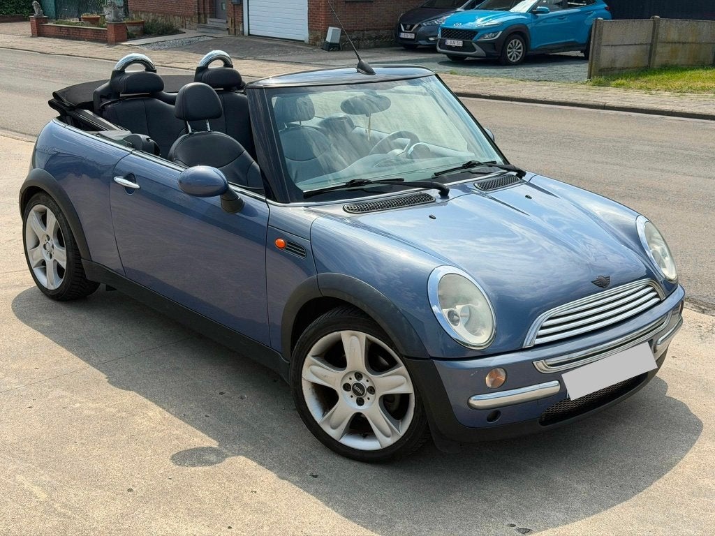 Mini Cooper Cabrio 12/2004 - 115PK Airco Leder Gekeurd, Auto's, Mini, 4 zetels, Zwart, Blauw, Leder