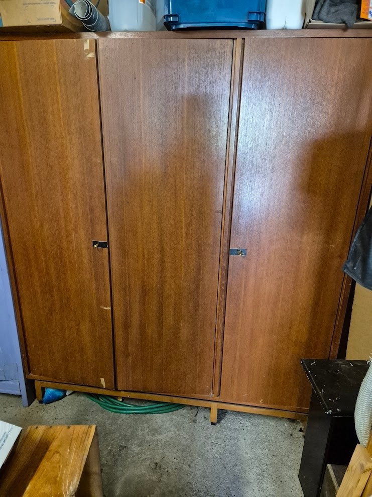 kleerkast, Huis en Inrichting, Ophalen, Gebruikt, Met plank(en), Teakhout