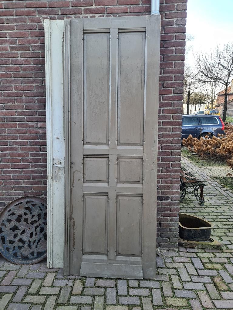 Antieke Dubbele deur Hoog ca 2.50 meter Breed per deur ca 88, Doe-het-zelf en Bouw, Deuren en Vliegenramen, Ophalen, Zo goed als nieuw