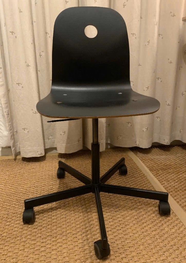 Bureaustoel zwart hout, Enlèvement, Comme neuf, Noir, Chaise de bureau