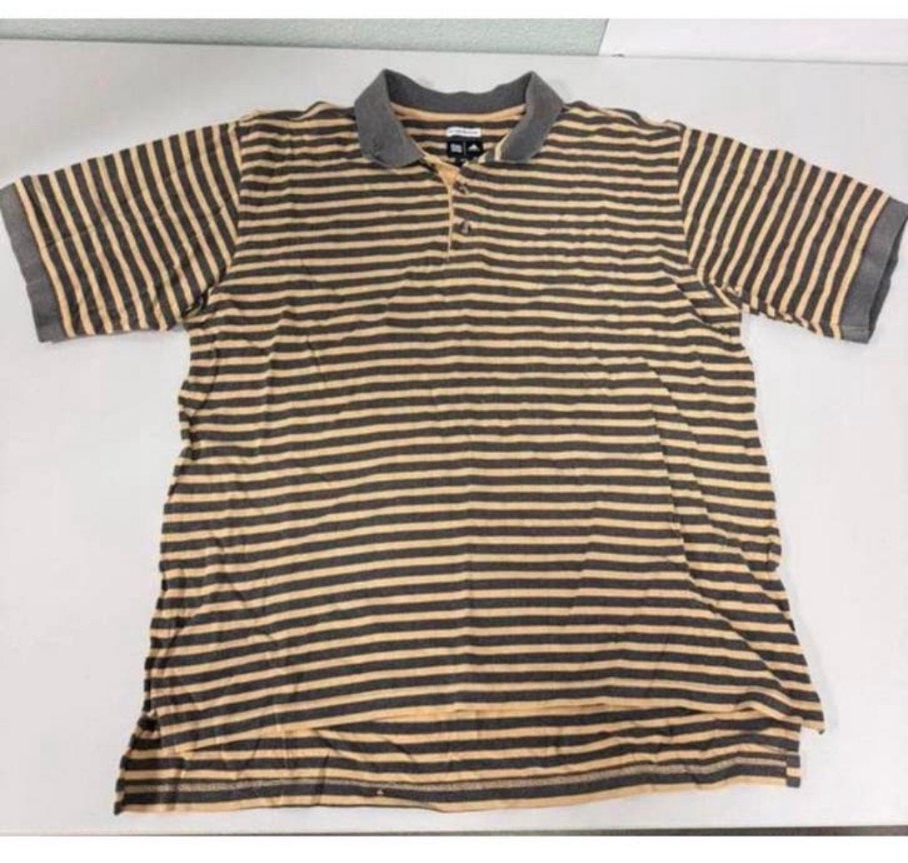 Vintage 1960 Adidas Golf katoenen poloshirt gestreept M polo, Ophalen of Verzenden, Zo goed als nieuw, Maat 48/50 (M), Meerkleurig